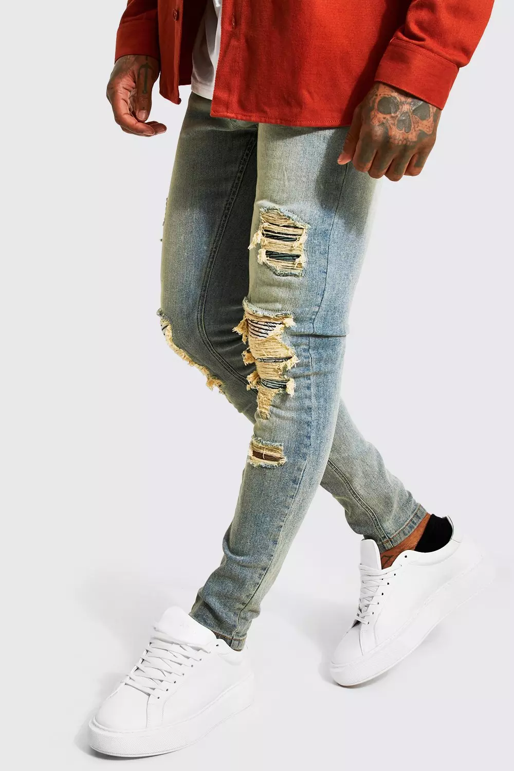 Boohooman biker clearance jeans